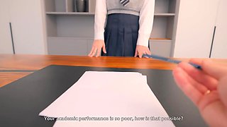 Skinny Redhead Teen Screwed Hard By The Principal