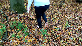 Topless and Barefeet Tit Punishment in the Woods