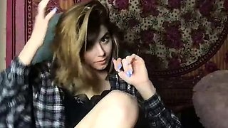 Close up teen masturbation