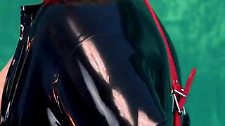 Sexual Erotic Latex Model - Fetish MILF Seduce in Rubber Pin up Blonde Shiny Clothes