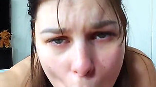 Amateur Wife Full Eye Contact Blowjob Cum Swallow