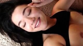 brunette babe with big boobs is so hot