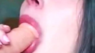 Amateur Girl Sucks Dildo with Homemade Passion