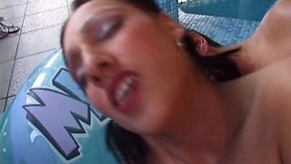 Two Sluts From Germany Got Fucked Together at Pool Threesome