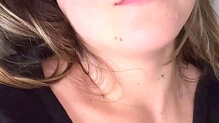 Lovely Amateur teen brunette masturbating outdoor