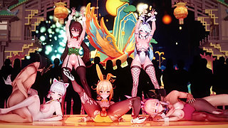 Genshin Impact - Lantern Rite Fuck Fiest Gangbang Genshin Girls Creamed 3 - 3D Hentai Animations
