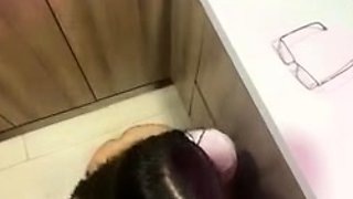 Hot POV homemade blowjob with brunette girlfriend