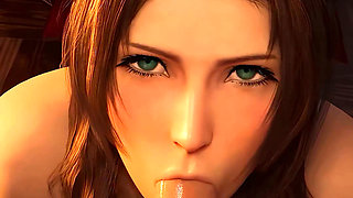 Aerith Xmas Gift: Blowjob & Missionary - Final Fantasy 7 3D Animation