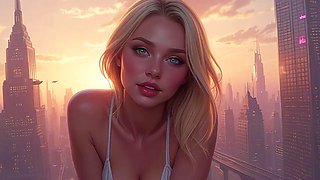 Cloud Level Olivia in the Future Sexy Teasing Showing Her Big Cleavage Part 2