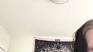 Cute curly brunette solo webcam masturbation