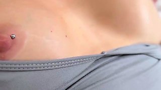 Sexy milf gently masturbates in bed watching her home