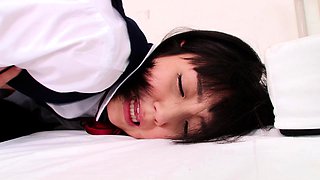 Asian college teen sucking cock