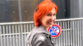 Sex Shop Trip Leads to Tall Skinny Redhead MILF Takes Big White Dick Ass to Mouth