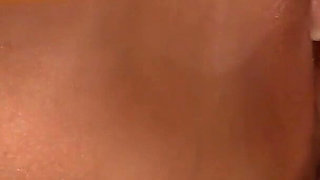 Depraved Bitch Marry Queen in Black Stockings, Shiny Purple Satin Panties & Plastic Coat Whip Tease