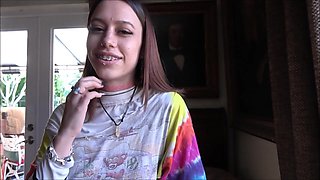 Sensual brunette shares passionate lesbian blowjob moments