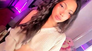 Very Hot Amateur French Teen couple tit fuck on Webcam