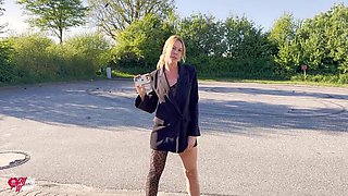 Blonde Nylon Slut Gets Ass Fucked While Tied!