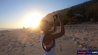 Thai GF beach visit and sex at home