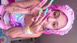 POV Long Nails Acrylic Super Long Asmr Tapping on Teeth Nails Rainbow Long Nail Fetish No Talking Tapping on Your Face Ignore Te