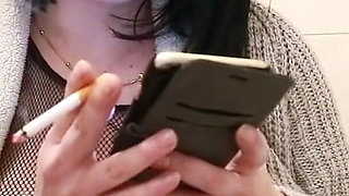 Pregnant MILF Smoking Cigarette