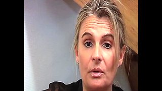 French Blonde MILF sucks cock and swallows cum in amateur session