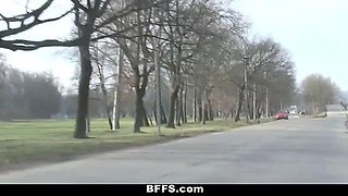 Whorish european teenagers go on a crazy road trip!