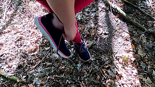 Completely Naked in the Forest the Tits Beaten