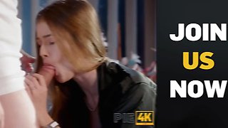 Vip4k. naughty red haired whore Sirena Milano started her biz with hot nail at the tabletop
