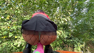 PAWG Slut Rides Patrick Star Dildo on Landrover Defender Bonnet
