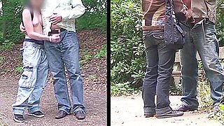 Public blowjob Step mother &amp; Step daughter in direct comparis