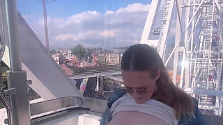 At the Carnival Flashing My Tits