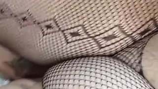 Getting Fucked by Two Cocks While I'm Wearing My Fishnet Stockings
