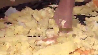 Sluts Trampling Food in the Living Room