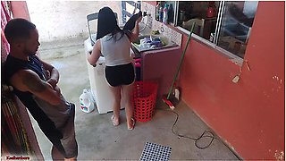 The Boss Left And The Maid Couldnt Resist My Erect Dick