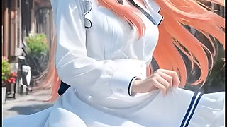 Marin Kitagawa Erotic Tease - Black Lingerie Sailor Uniform and Bikini