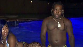 At the pool with my best friend Fijii pornbox and Str8rich fucking us hard no mercy