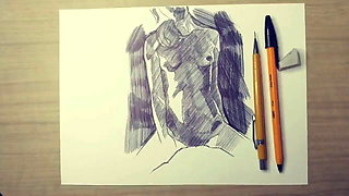 Easy And Beautiful Drawing Of Female Body 40x