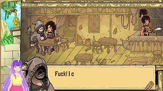 Iris gives a handjob in Akabur's uncensored queen trainer game