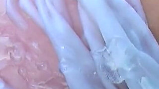 Blonde Poolside Footjob and Wet Tease