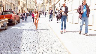 Bella radiates sensual public passion through intimate outdoor nude desire
