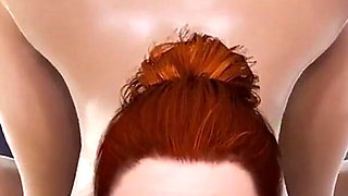 Horny Redhead Office Slut Takes Hard Anal and Swallows Cum From Her Ass