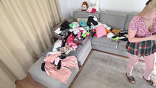 Amazingly Beautiful Hot Blonde College Girl Comes for a Fashion Shooting Turns Into Softcore Erotica with Lingerie Try on Haul