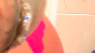 Orgasm of blonde Teen with big boobs