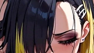 Anime Ai a Goth Girl Gives Her Boyfriend a Blowjob