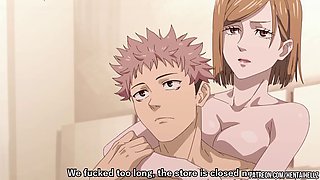 Jujutsu kaisen hentai Kugisaki gets a creampie in her tight pussy 2D animation