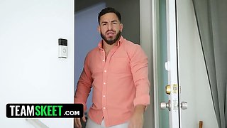 18yo ebony dollface babysits my daughter-in-law and i let her ride me for additional currency - teamskeet