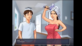 Helping the sexy cougar widow next door in summertime saga