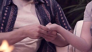 Dainty Brad Newman and Petra Blair - outdoor hand job clip - ForPlay Films