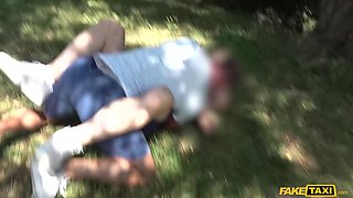 Cherry Kiss Bangs Wild in a Taxi Agent Threesome