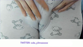 Cameltoe- Swollen Pussy- Masturbate with Pajama- Rubbing Pussy with Pajama